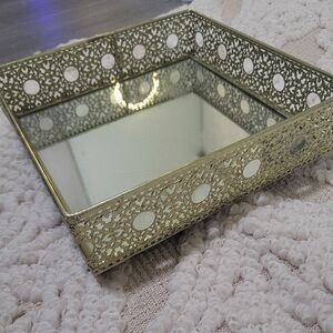 Elegant Gold Mirror Tray
